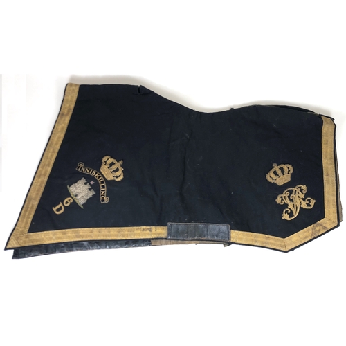 419 - Victorian 6th (Inniskilling) Dragoons Officer's Shabraque saddle cloth.  A scarce pre 1901 example f... 