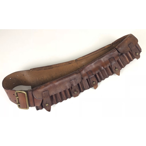 424 - Boer War Period Leather Bandolier A very good example of the light brown leather cross strap fitted ... 