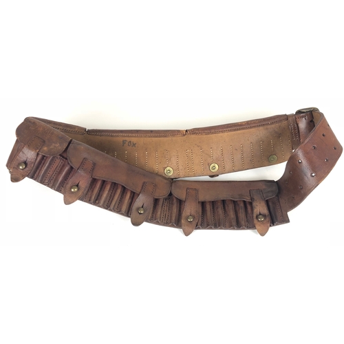 424 - Boer War Period Leather Bandolier A very good example of the light brown leather cross strap fitted ... 