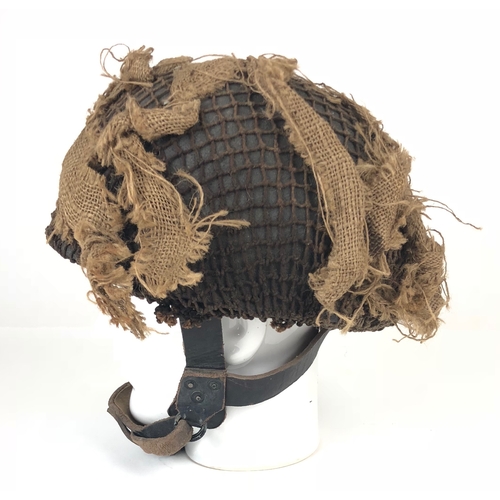 439 - WW2 Battle of Arnhem Period 1943 Airborne Forces steel helmet with leather harness.  A scarce and ve... 