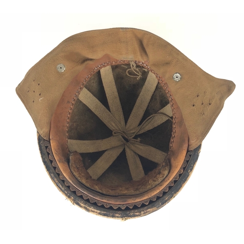 441 - WW2 British Army 1st Pattern Despatch Riders Helmet. A scarce example of the 1st pattern helmet the ... 