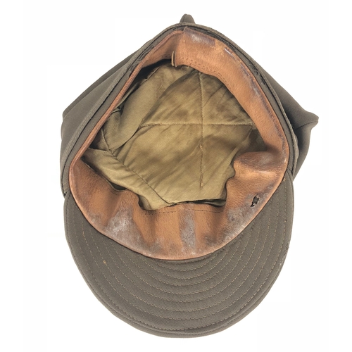 442 - Polish Army WW2 Other Rank's Cap.  This example tailored in cotton material, with steel buckle to th... 