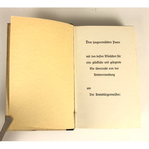 449 - German Third Reich 1942 Wedding Edition of Mein Kampf by Adolf Hitler.  Good scarce hard bound Munic... 