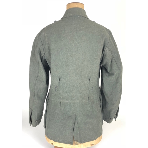 510 - German Third Reich WW2 Army Field Service Tunic.  Good scarce four pleated pocket field grey woollen... 