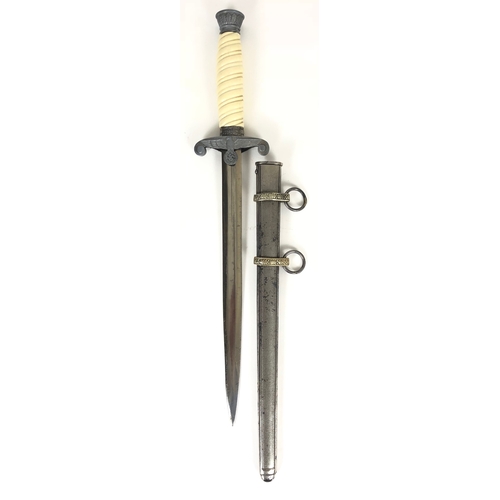 518 - German Third Reich Army Officers dagger.  An example with cream ivorine twist grip and plated mounts... 