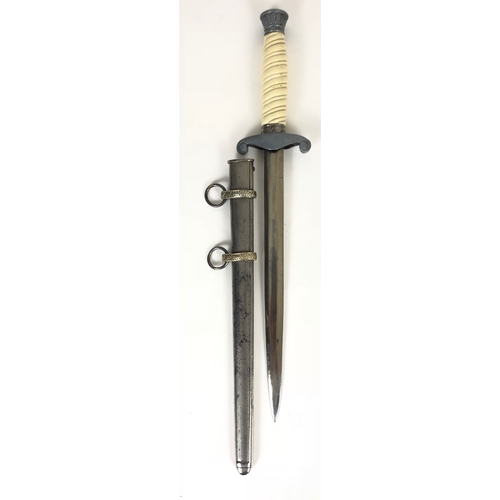 518 - German Third Reich Army Officers dagger.  An example with cream ivorine twist grip and plated mounts... 