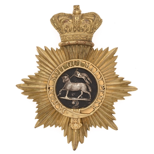 57 - 2nd (Queen's Royal) Regiment of Foot Victorian Officer's shako plate badge circa 1856-61.  Fine scar... 