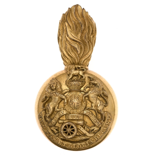 68 - Royal Artillery Victorian Officer full dress busby plume holder badge circa 1859-78.  Fine scarce gi... 