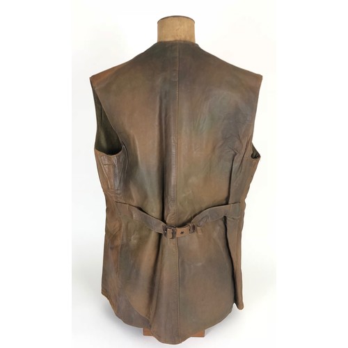 447A - WW2 1942 ATS Camouflage Leather Jerkin. A very good unissued example, the leather with camouflage ef... 