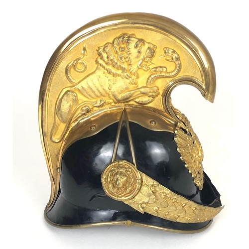 511 - Imperial Austrian Dragoon Officer's helmet.  Exceptionally fine scarce example: the black metal skul... 