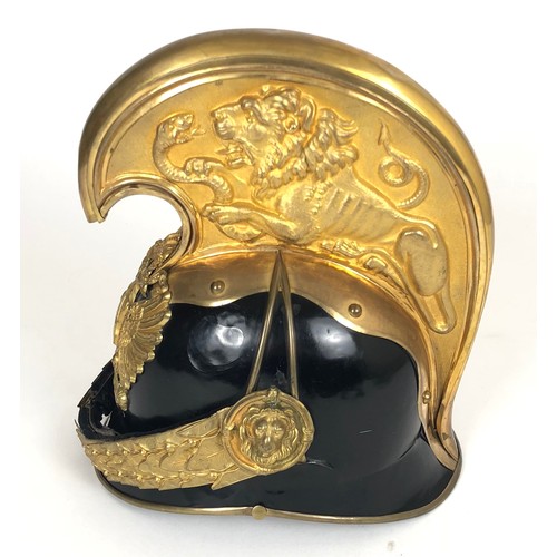 511 - Imperial Austrian Dragoon Officer's helmet.  Exceptionally fine scarce example: the black metal skul... 