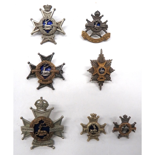 117 - 7 x Various Notts & Derby Officer Orientated Badges
consisting white metal, gilt and enamel, KC ... 
