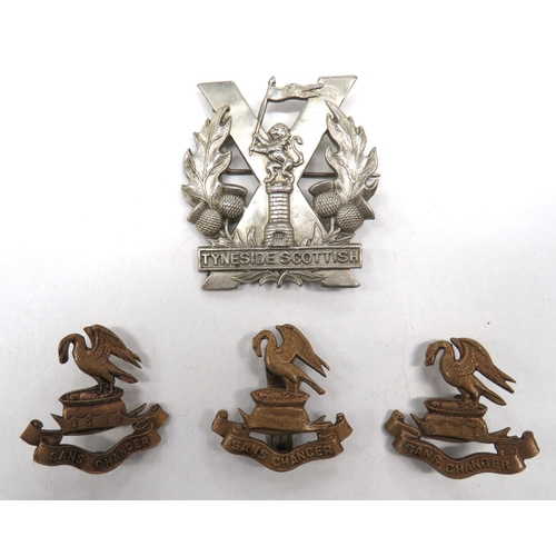 118 - 4 x WW1 Great War Raised Unit Cap Badges
consisting brass, The Kings Liverpool Pals.  Slider ma... 