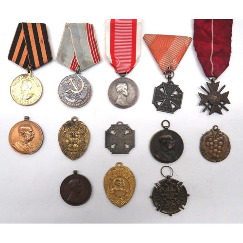 129 - Small Selection Of European Medals
including Russian Labour Veterans medal ... Russia Labour Effort ... 