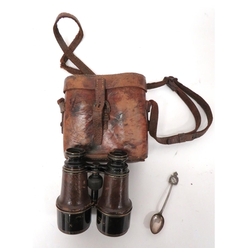 147 - Kolar Gold Field Batt Spoon And Victorian Binoculars
silver marked, KC Kolar Gold Field Batt teaspoo... 