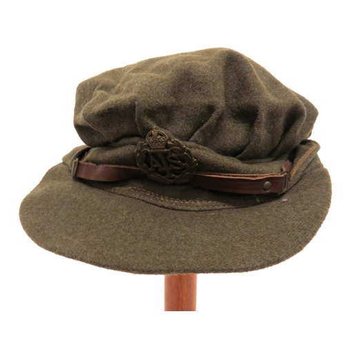 163 - WW2 ATS Other Ranks Service Dress Cap
khaki, fine woollen, soft crown and body.  Lower fold dow... 