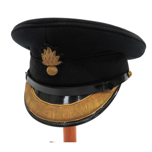 174 - Post 1953 Grenadier Guards Field Officer's Cap
black crown and body.  Black mohair band.  ... 