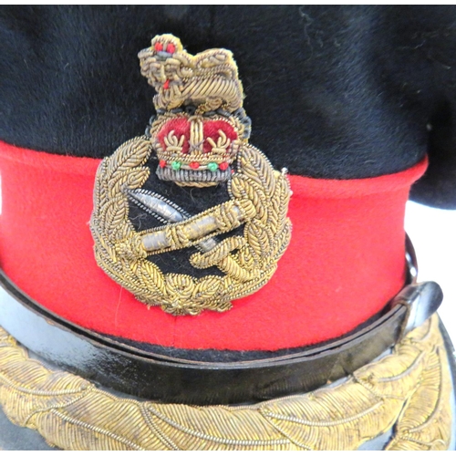 176 - Post 1953 General Officer's Dress Cap
black crown and body.  Red band.  Bullion embroidery... 