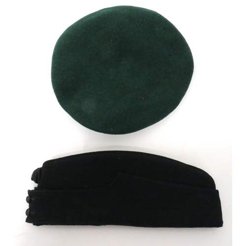 187 - Officer's Rifle Field Service Cap
green crown, body and lower curtain.  Black composite, QC Rif... 