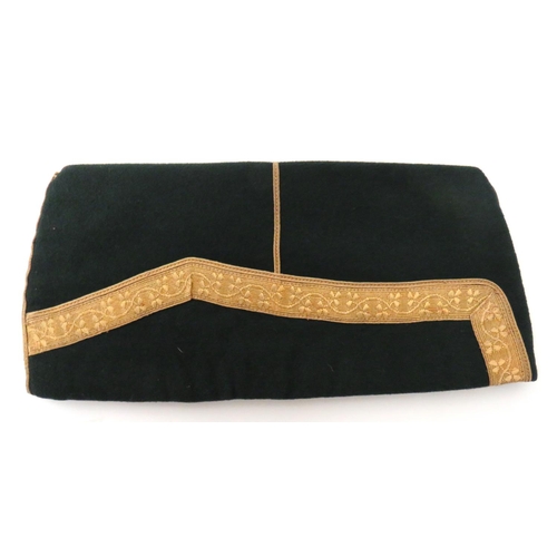 195 - 8th Kings Royal Irish Hussars Tent Cap
dark green melton body.  Lower, shamrock gilt braid desi... 