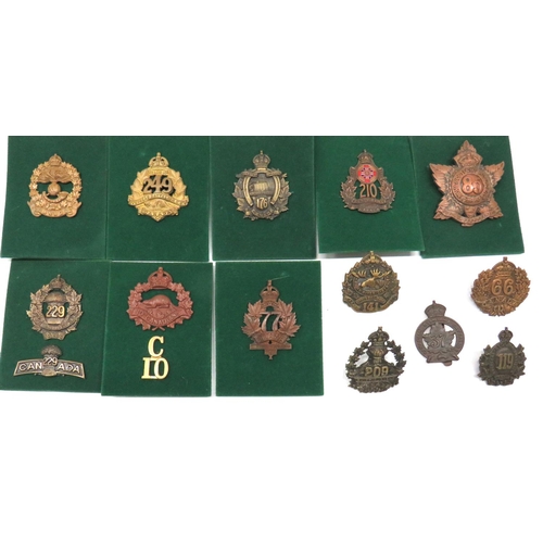 2 - 15 x Canadian CEF Cap Badges And Titles
cap include darkened KC 209 Battalion ... Darkened KC 119 Ba... 