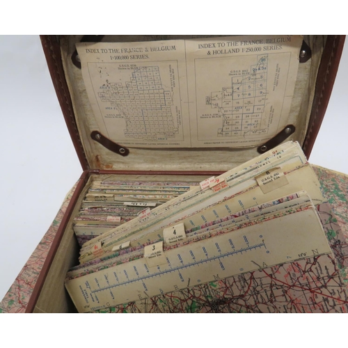 202 - WW2 Part Set Of Invasion Maps Of Europe
brown fibre case containing a series of maps of Belgium and ... 