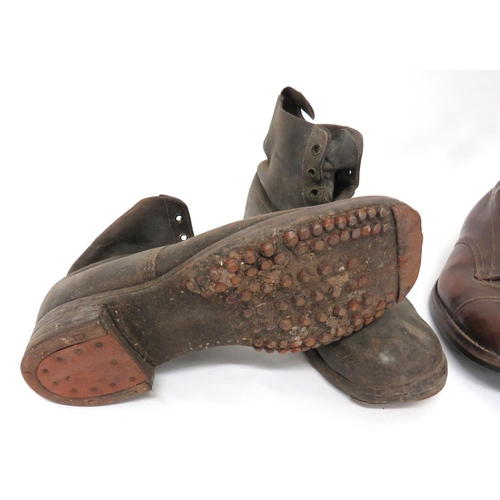 227 - Two Pairs Of Military Boots
consisting brown leather, Officer's service dress ankle boots ... Pair o... 