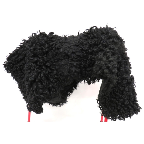 258 - Household Cavalry R.H.G. Lambswool Shabraque 
black, curly sheep/goat shabraque.  Inner li... 