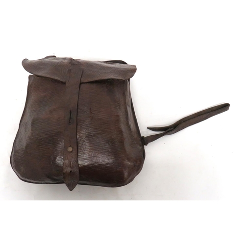 269 - Cavalry Saddle Bag
brown grained leather, large pocket bag.  Top flap secured by strap and bras... 