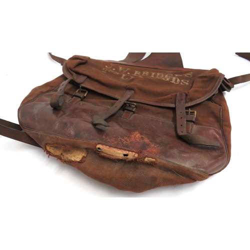 272 - Pair Of Attributed 2nd Life Guards Saddle Bags
brown canvas, large saddle bags with leather panel ba... 