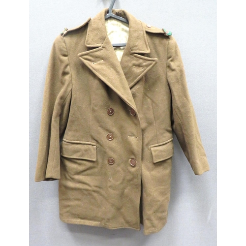 291 - WW2 Women's Land Army Greatcoat
brown woollen, double breasted coat.  Lower hidden pockets with... 