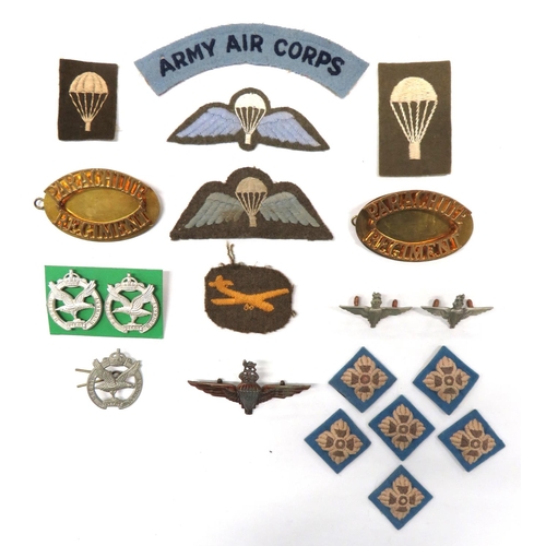 30 - 20 x Airborne Forces Badges
including white metal, KC Parachute Reg beret badge ... 2 x white metal,... 