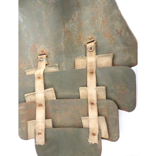 320 - WW1 Imperial German Sniper's Breastplate And Lower Panels
green painted, heavy steel breastplate wit... 