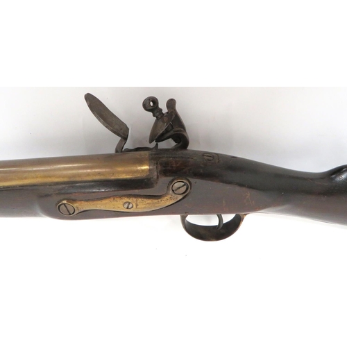 372 - Indian Re-Stocked Flintlock Blunderbuss
15 inch, brass blunderbuss with flared out muzzle.  Mil... 