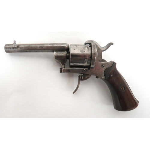 375 - Late 19th Century Belgian Pinfire Revolver
7 mm, 3 1/4 inch, octagonal barrel.  Front stud sigh... 