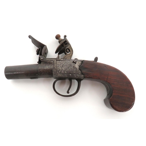 381 - Early 19th Century Boxlock Flintlock Pocket Pistol
.450, 1 3/4 inch, turn off barrel.  Boxlock ... 