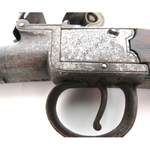 381 - Early 19th Century Boxlock Flintlock Pocket Pistol
.450, 1 3/4 inch, turn off barrel.  Boxlock ... 