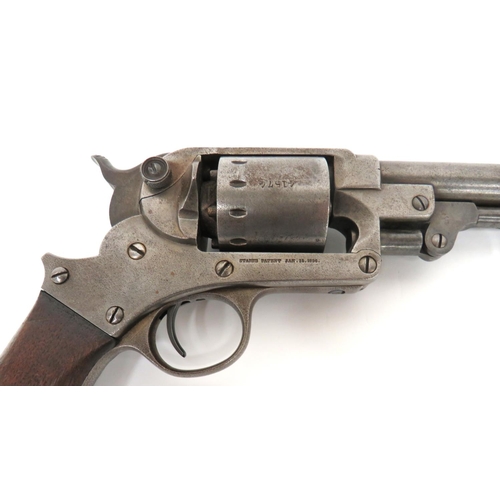 386 - 1856 Starrs Patent Percussion Revolver
.44 cal, 8 inch barrel.  Front blade sight.  Lower loading ro... 