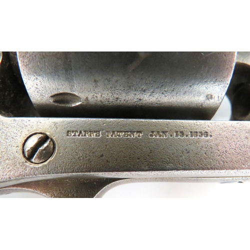 386 - 1856 Starrs Patent Percussion Revolver
.44 cal, 8 inch barrel.  Front blade sight.  Lower loading ro... 