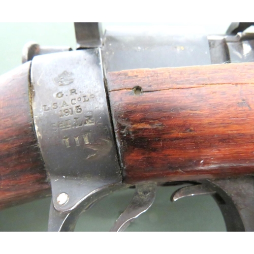 400 - Deactivated WW1 Dated SMLE MKIII Rifle
.303, 25 inch barrel.  Front protective ear sight mount ... 