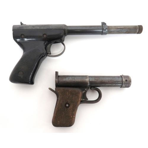 405 - Pre War D.R.G.M. Tell II Air Pistol
.177, 5 inch barrel within shroud.  Top with maker's detail... 