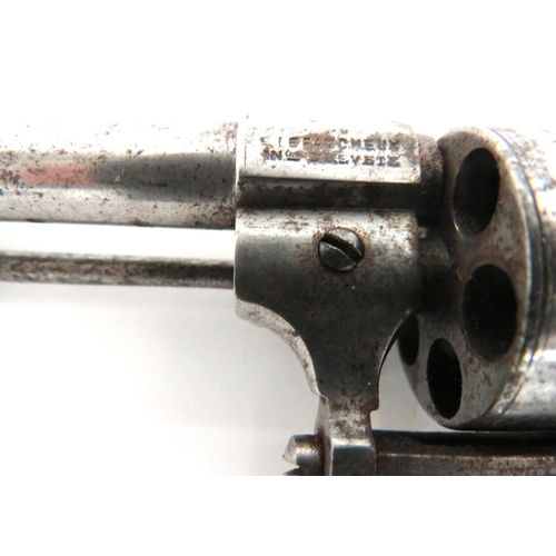 406 - Late 19th Century Continental Pinfire Revolver By Lefucheux
7mm, 3 1/4 inch barrel with front blade ... 