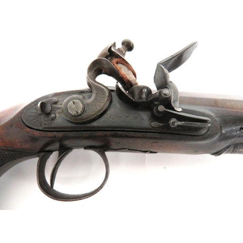 408 - Early 19th Century Greatcoat Flintlock Pistol By Smith London
18 bore, 5 inch, octagonal, brown... 