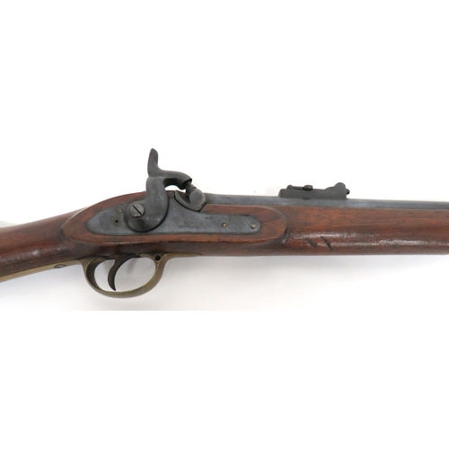 416 - 1853 1st Pattern Enfield Rifle
.600, 39 inch, blued barrel.  Now smoothbore.  Front stud s... 