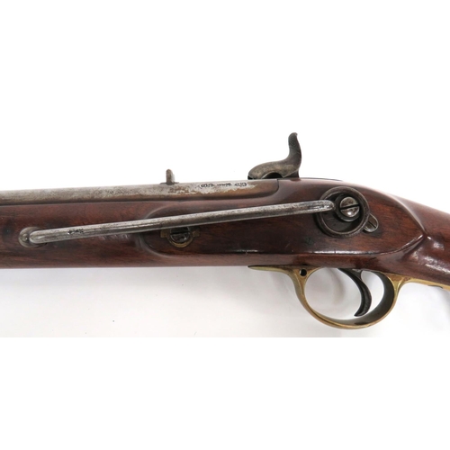 417 - 1840 Pattern Yeomanry Cavalry Percussion Carbine
.650, 20 inch, smoothbore barrel.  Front blade... 