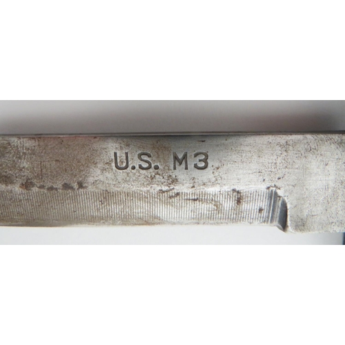 513 - American M3 Combat Knife
6 1/4 inch, single edged blade with back edge sharpened point.  Blade ... 