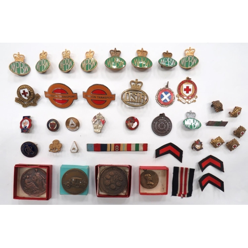 66 - 32+ Various Civilian Badges
including gilt and enamel, British Red Cross ... Gilt and enamel QC MPBW... 