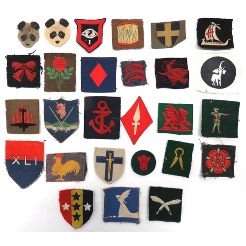91 - 27 x Formation Badges
including felt and embroidery 9th Armoured ... Embroidery 1st Guards Armoured ... 