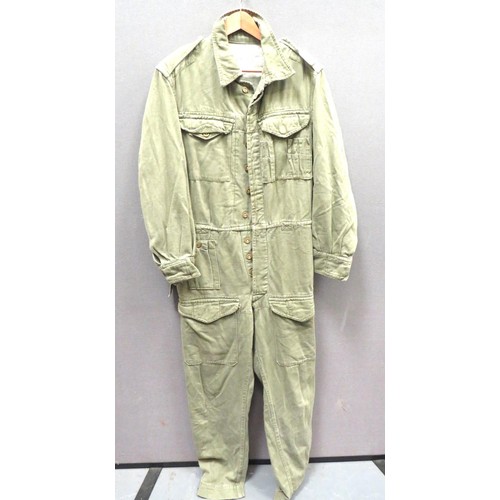 280 - WW2 Pattern Denim Tank Suit
green denim, one piece suit.  Front button closure.  Right chest patch p... 