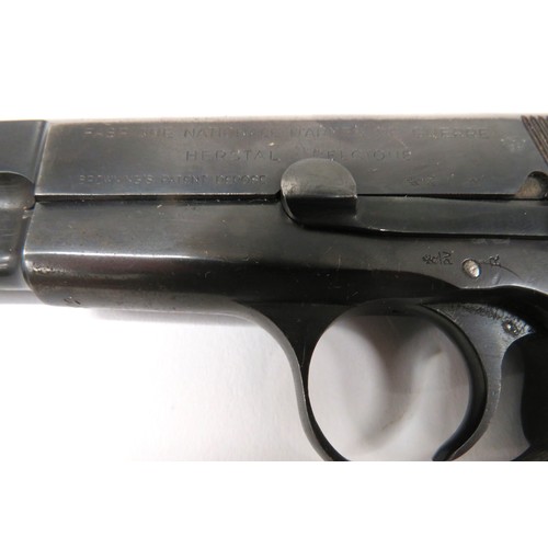 Deactivated Browning Hi Power Auto Pistol 9 Mm, 4 1 2 Inch, Hidden 